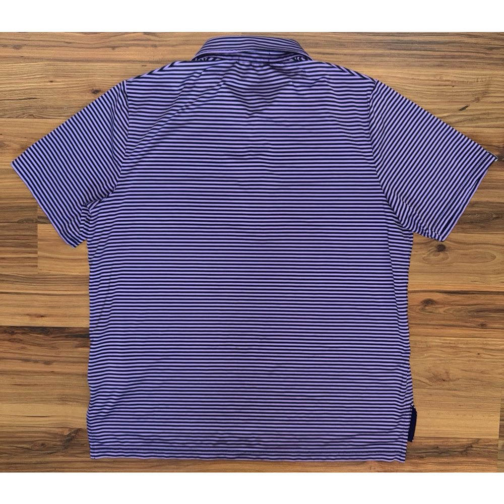 RLX Ralph Lauren Golf Polo Men's XL Purple Stripe Performance Preppy Athletic - Picture 2 of 7